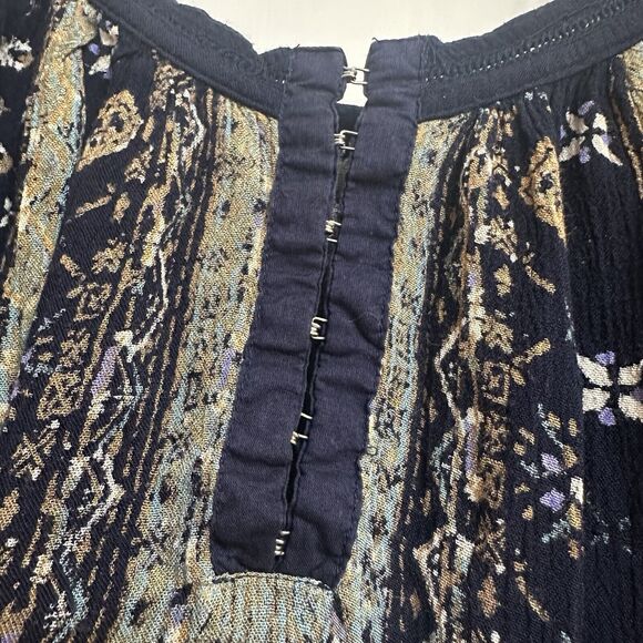 Ecote Blouse, Bohemian, Navy Blue, Off the Shoulder, Flowy, Medium - Picture 5 of 11